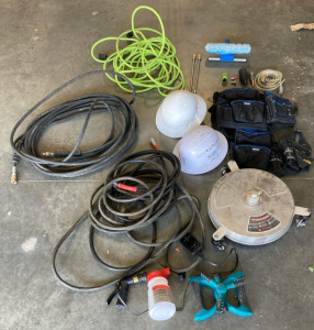 Outside Equipment Including Work Belt, Hard Hats, Pressure Washer Stuff and More