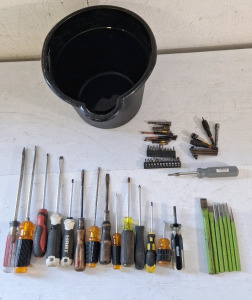 Collection Of Assorted Screwdrivers, Driver Bits & More