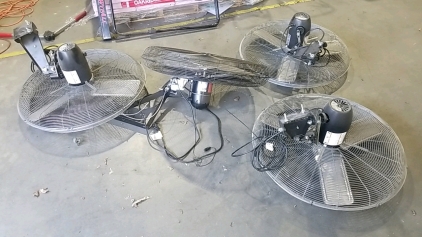 (4) Large Wall Mounted Fans