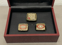 Set Of (3) NFL Washington Redskins Super Bowl Rings Named To Riggins, William, Rypien In Collectible Display Case - 2