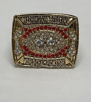 Set Of (3) NFL Washington Redskins Super Bowl Rings Named To Riggins, William, Rypien In Collectible Display Case - 6