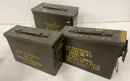 (3) Military Dtule Ammo Cans