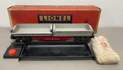 Lionel Electric Trains Operating Dump Car W/ All Items And Original Box (1955-1958)