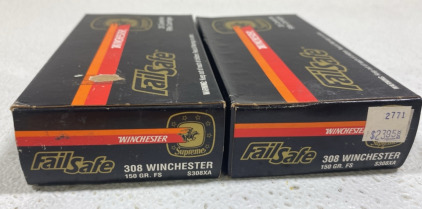 (1) 20 Rifle Cartridges Fail Safe 308 Winchester 150 GR. FS