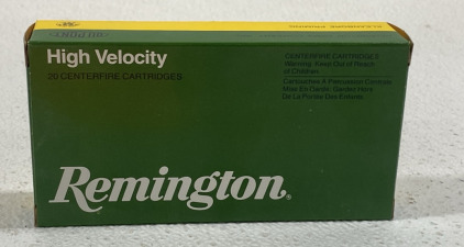 (1) BOX OF REMINGTON 220 SWIFT HIGH VELOCITY CENTERFIRE, 50GR, PTD SOFT POINT, FULL BOX OF 20.