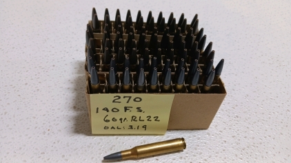 100rds .270 Winchester Hollow Points Reloads Ammunition