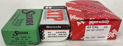 .44 Cal Reloading Bullets (3 Partial Boxes)