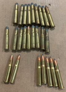 (19) Rounds of .30-30 Winchester Lead Tip (6) Rounds of .30-30 Winchester Soft point (1) Round of .30-30 Winchester Green Tip