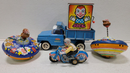 Antique Tonka Truck & Tin Windup Motorcycle