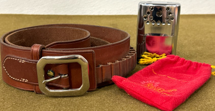 Leather Ammo Belt & Jon-é Giant G.I. size Hand Warmer