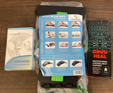 Aneroid Sphygmomanometer, Skill Elements Waist Relax Mate, Cruv Heal Arch Support
