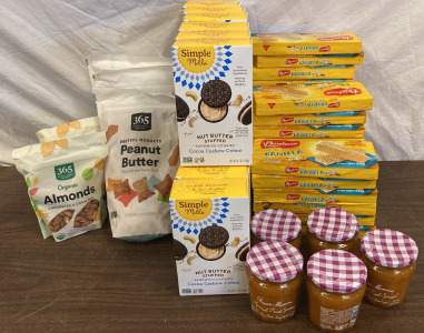 365 Organic Almonds 8/7/24, Peanut Butter Pretzel Nuggets 7/22/24, Sandwich Cookies Cocoa Cashew Cream 7/27/24, Bauducco Wafer Vanilla 9/22/24, Bonne Maman Apricot Fruit Spread 1/5/25