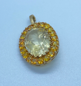 Citrine And Sapphire Pendant