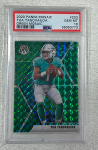 Gem Mint 10 2020 Panini Green Mosaic Tua Tagovailoa RC