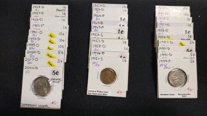 (30) Assorted Pennies Nickels Dimes Quarters from 1946 to 2020