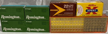 (4) Full Boxes (2) Partial Boxes & (1) Partial Storage Tray (Fits 100) .22 LR Rim Fire Cartridges