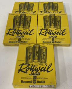 (50) Rnds Rottweil JAGD Dynamit Nobel German 12 Gauge Shotgun Shells