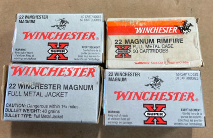 (174) Rounds of Winchester .22 Magnum Rimfire Full Metal Jacket