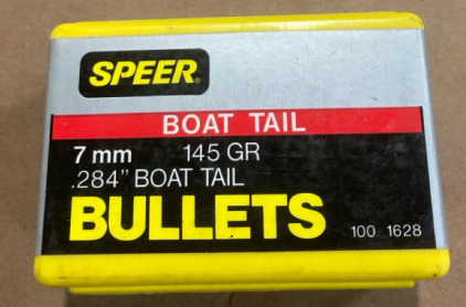 (100) Speer .284&rdquo;/7 mm Boat Tail Bullets