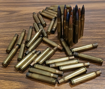 37rds .30-06/.338 Casings. 13rds .30-06/.338 Soft Point, Red Tip Reloads
