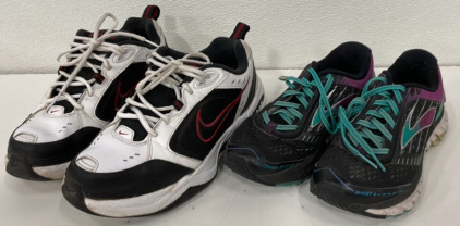 Nike Air Monarch IV Shoes Size 9.5 & Brooks Ghost 3 Shoes Size Unknown