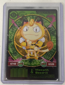 Extremely Rare Meowth & Beedrill Commemorative Pok&eacute;mon Card