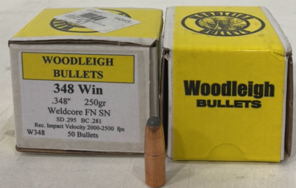 (100) 348 Winchester Woodleigh Bullets