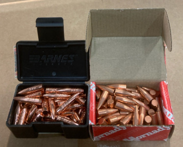 (100) 7mm Hornady 100 Grain Hollow Point Bullets (50) 7mm Triple Shock 284 Diameter 140 Grain Boat Tail Bullets