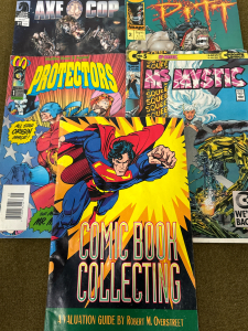(4) Comics Including Ace Cop, Pitt, Protectors & Ms. mystic Plus (1) Comic Book Collecting Valuation Guide From 1994