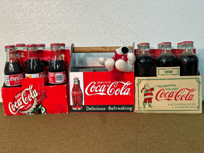 Collectible Coca-Cola Bottles (Unopened) & Tin w/ Tiny Polar Bear