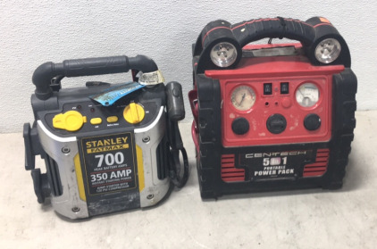 (1) Cen-Tech 5in1 Portable Power Pack (1) Stanley FatMax Jump Starter