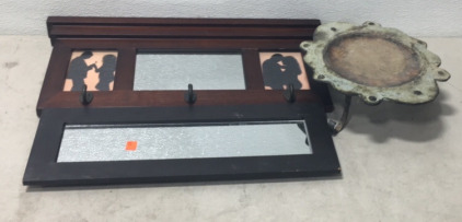 (1) 7&rdquo;x20&rdquo; Wall Mirror (1) 11&rdquo;x21&rdquo; Coat Wall Rack (1) 12&rdquo; Candle Holder
