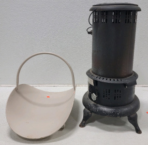 Vintage Kerosene Heater & Firewood Keep