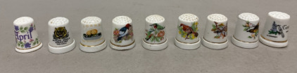 (9) Vintage Ceramic Thimbles