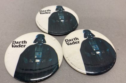 (3) 1977 Darth Vader Collectible Pins