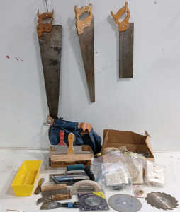 (3) Hand Saws (1) Tool Belt (1) Drywall/Plaster/Flooring Tools (1) Switch Plates (1) Socket Outlets