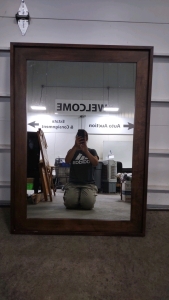 32"x44" Brown Wood Framed Mirror