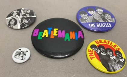 (5) Vintage Collectible Beatles Pins