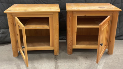 (2) Solid Wooden Cabinets