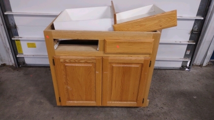 Oak Cabinet w/ Drawers