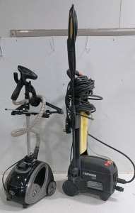 (1) Home Touch Garment Steamer w/ Different Settings (1) Karcher 395 Power Washer