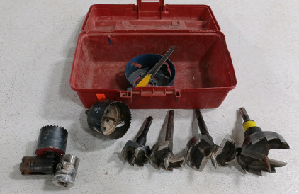 (1) Toolbox of Large Drill Bits
