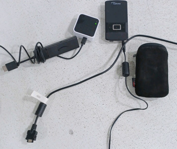 (1) Optoma Pocket Mini Screen Projector (1) Blink Hub (1) Amazon Firestick w/ HDMI Attachment & Power Cable