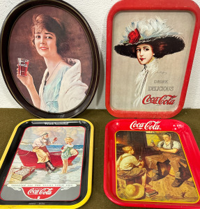 (4) Collectible Coca-Cola Metal Trays