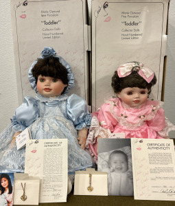 (2) Marie Osmund Fine Porcelain &ldquo;Toddler&rdquo; Olive May Limited Edition 9130/20000 & &ldquo;Toddler&rdquo; Baby Marie Limited Edition 3811/5000