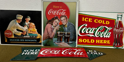 (4) Collectible Coca-Cola Metal Signs