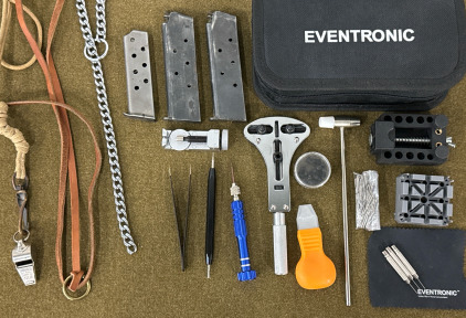 (1) Watch Repair Kit w/ Case (3) Empty Pistol Magazines & More