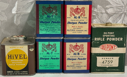 (6) Partial Cans Black Powder For Rifles & Shotguns