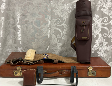 (3) Leather Arrow Quiver (1) Leather Hard Case (Empty)