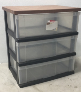Plastic 3 Drawer Wide Storage Dresser